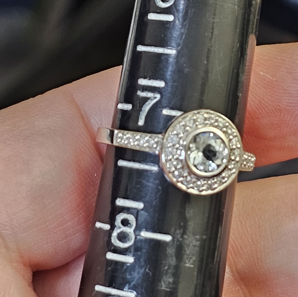 New. 14k white gold aquamarine & diamond ring size 7 1/4. Amazing color to the a - Picture 4 of 9